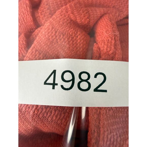 Sag Harbor Petite Sz LP Open Front Knit Cardigan Sweater Orange Pink 3/4 Sleeve - Picture 6 of 6